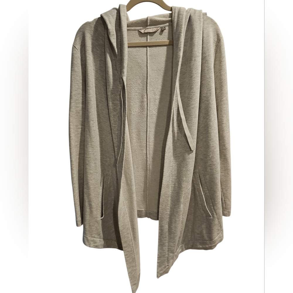 Athleta Cream Hooded Cardigan